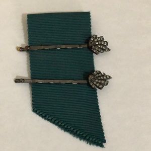 Banana Republic Black Diamond Leaf Hairpins